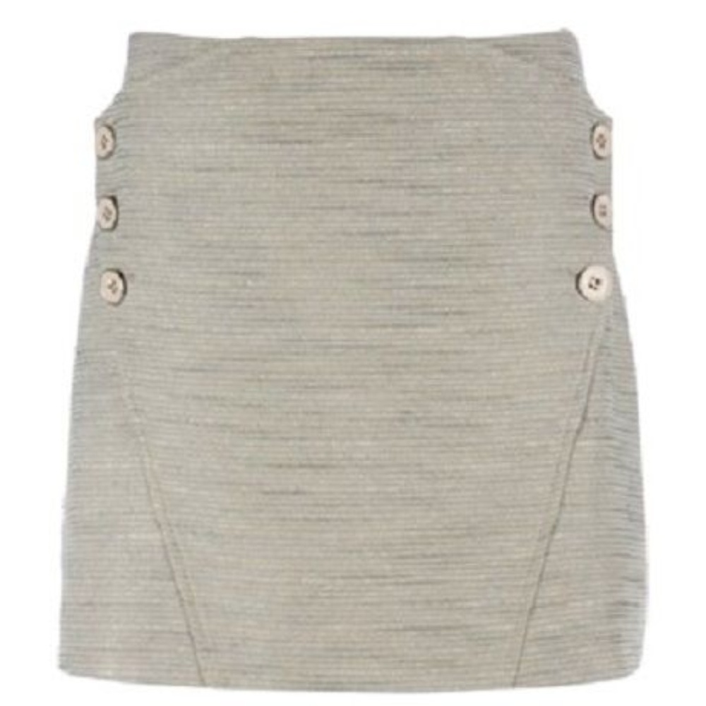 TED BAKER  London Mini Skirt Metallic Silver 6